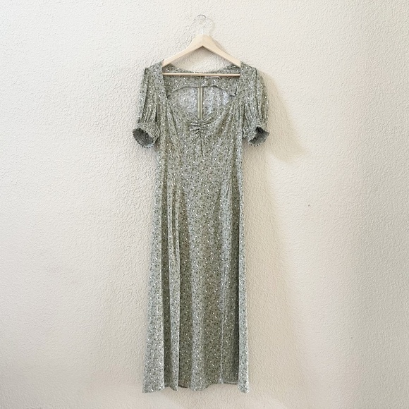 Reformation Lacey Sun Dress Floral Midi Feminine Coquette Cottagecore Green 10 - Picture 4 of 16